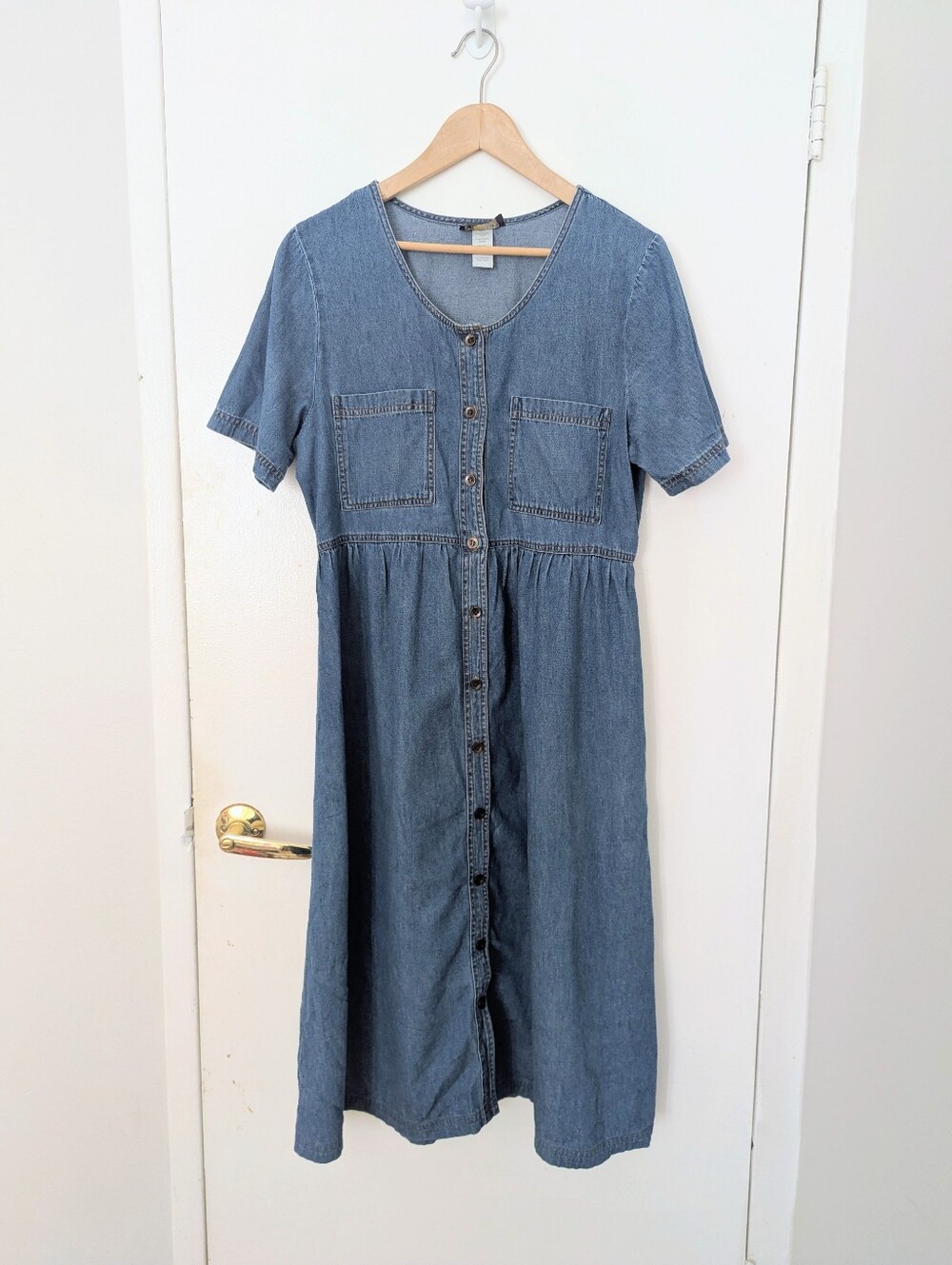 Vintage Denim Maxi Dress L